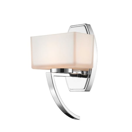 Z-Lite Cardine 1 Light Wall Sconce, Chrome & Matte Opal 614-1SCH